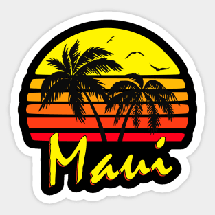 Maui Retro Sunset Sticker